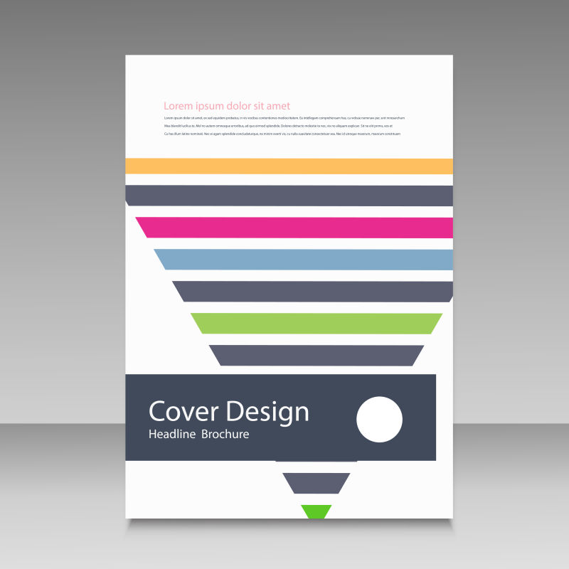 矢量彩色线条三角的封面设计