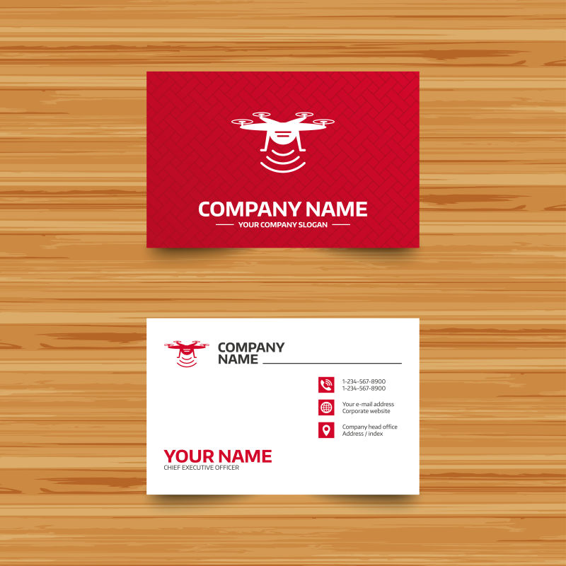 矢量的无人机图案名片