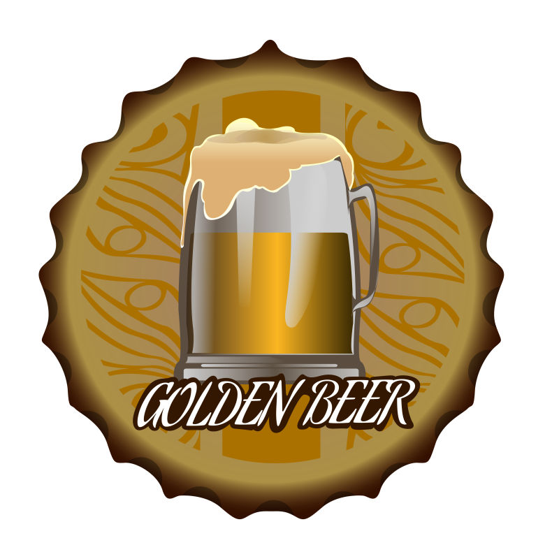 创意啤酒矢量标签设计
