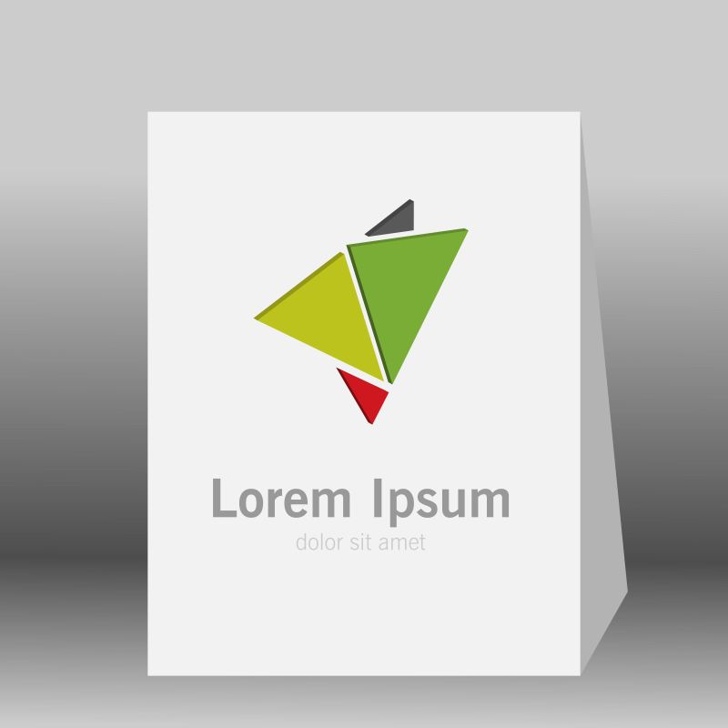 抽象3D三角形标志矢量设计