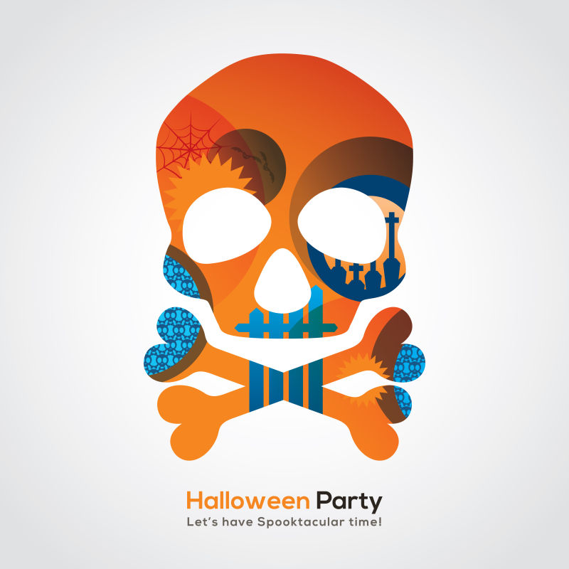 彩色矢量万圣节派对海报设计