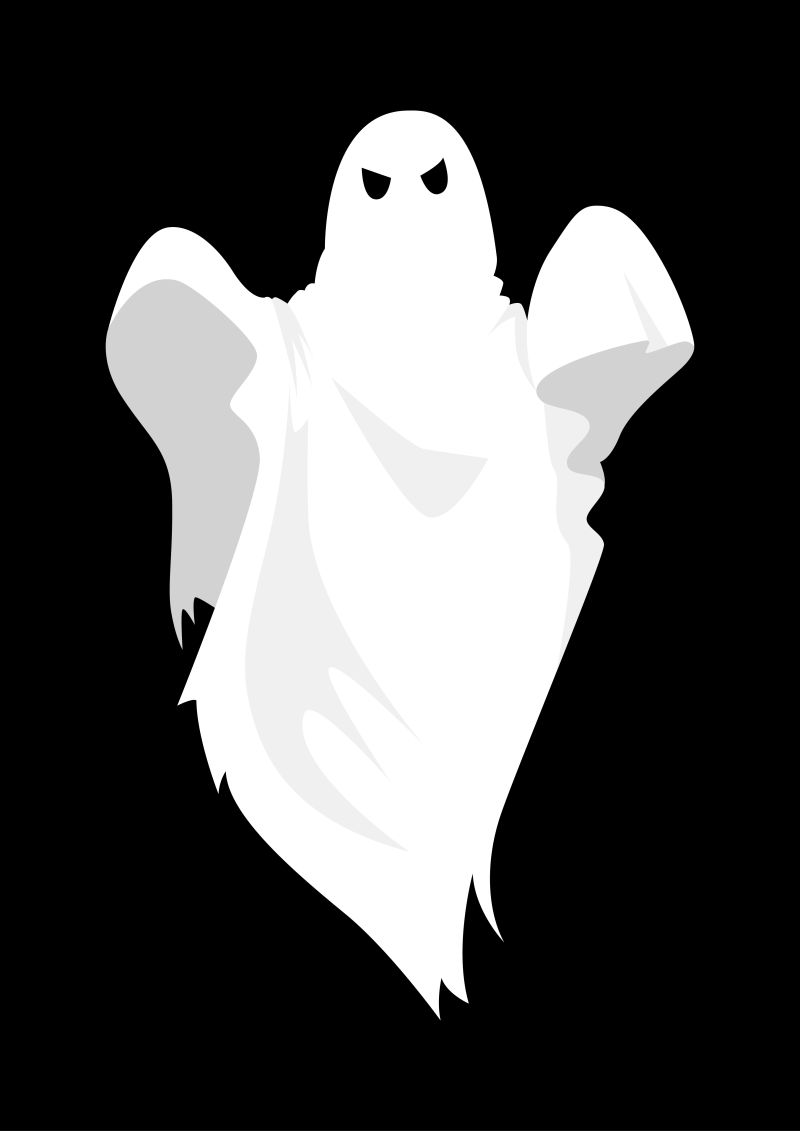 白色的万圣节幽灵矢量插图