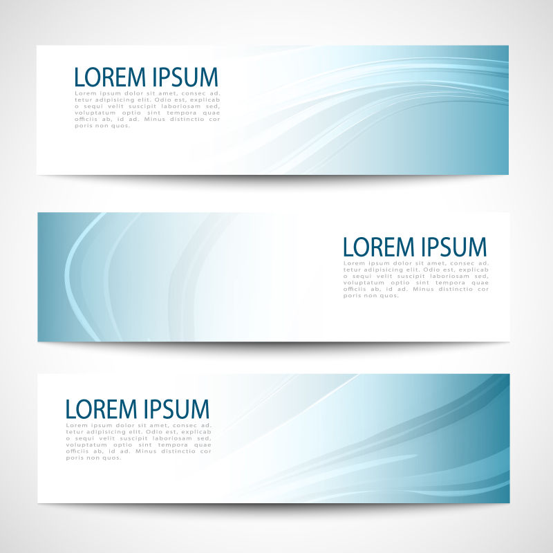 蓝色条纹图案的矢量横幅设计