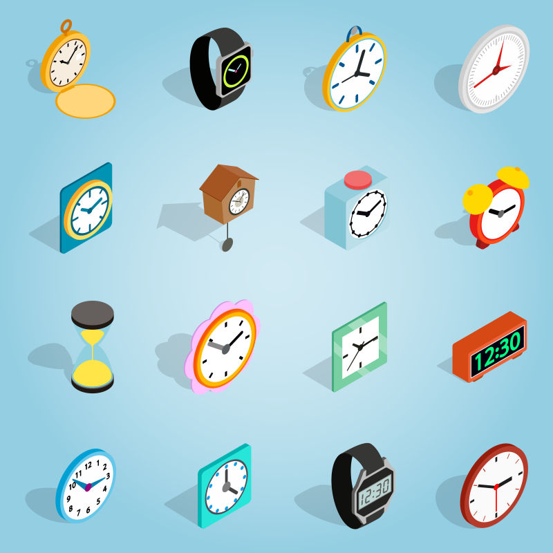 创意矢量时钟图标设计