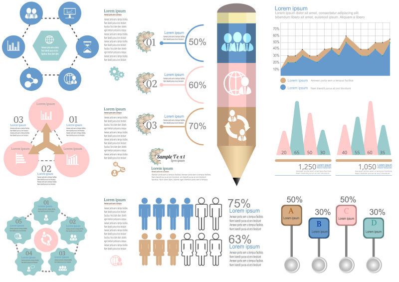 商业现代信息图表矢量元素设计