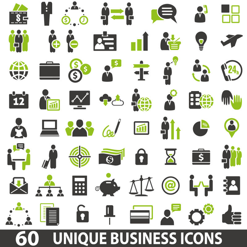 创意矢量双色的商业图标设计