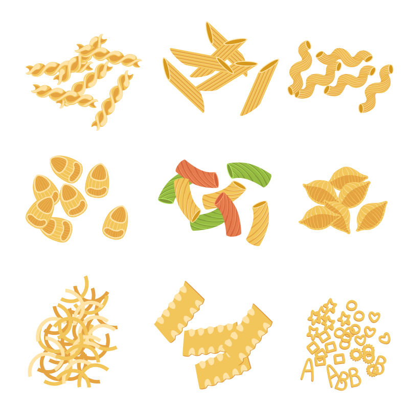 意大利面食矢量插图