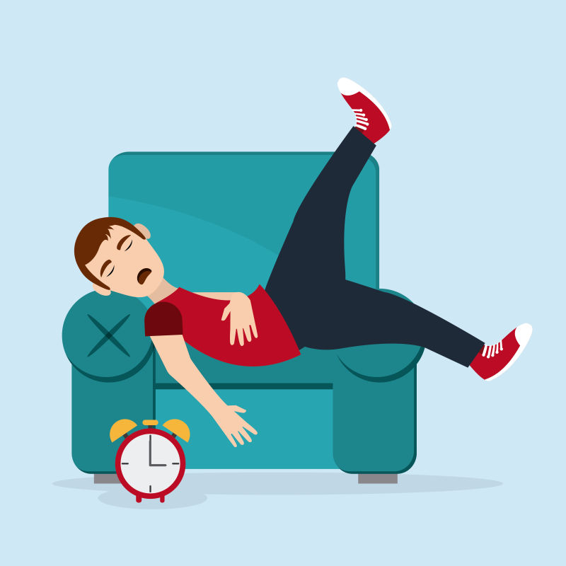 矢量在沙发上休息的人插图