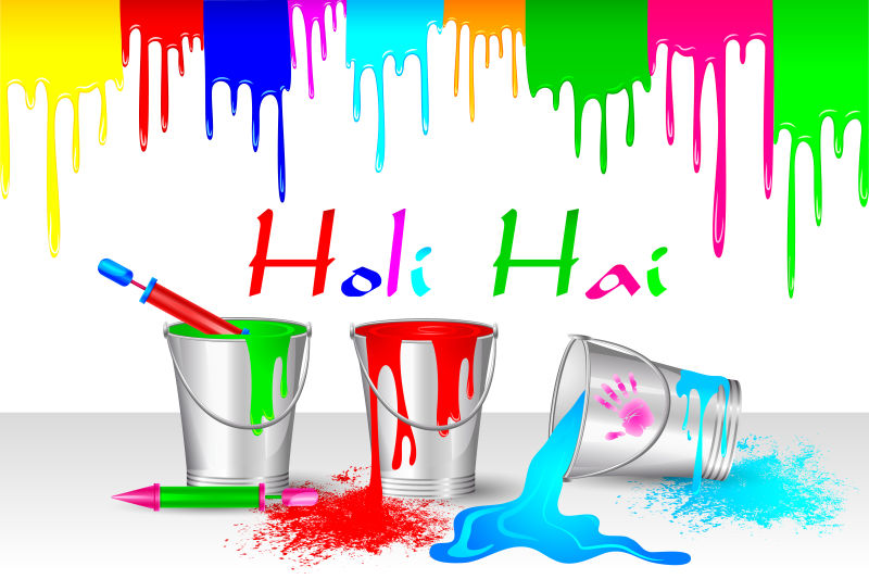 彩色油漆图案的胡里节庆典插图
