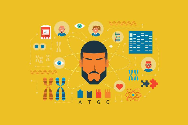 分子生物学概念矢量插图