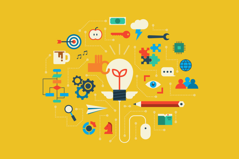 矢量的灵感创作概念插图