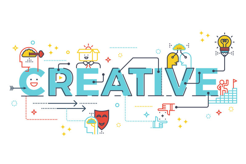 矢量创造字母排版设计插图