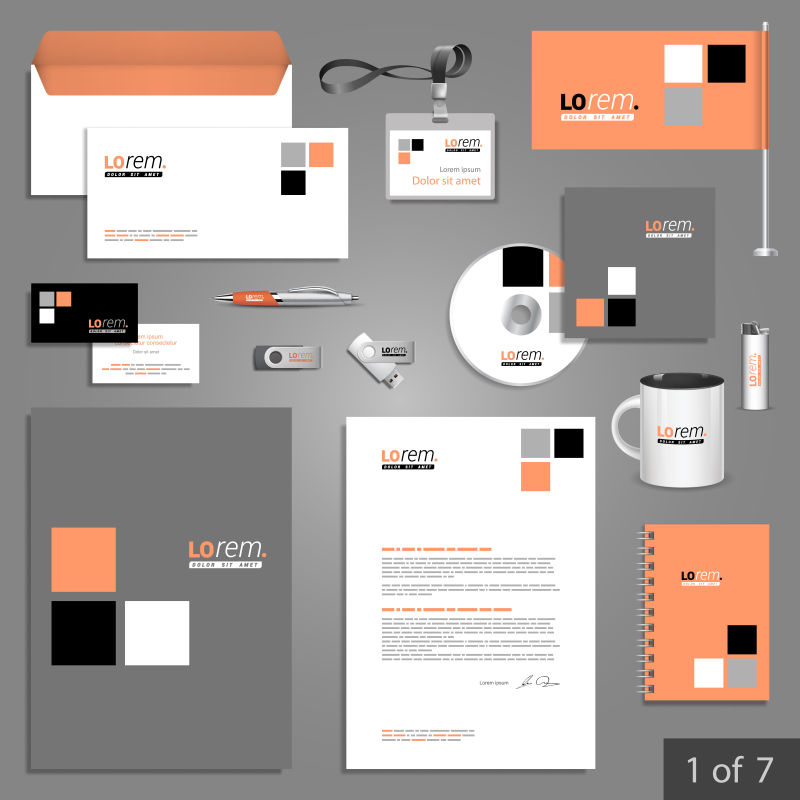 矢量橙色企业宣传册设计