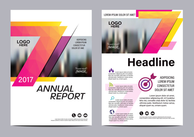 创意矢量数字元素的宣传册设计