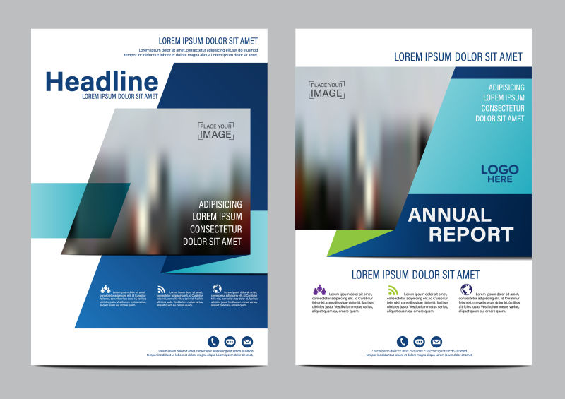 几何风格的矢量创意宣传册设计