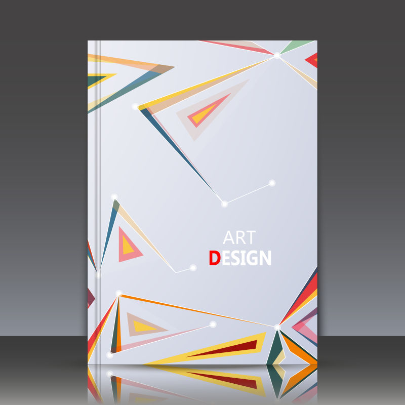 抽象矢量彩色三角形元素的封面设计