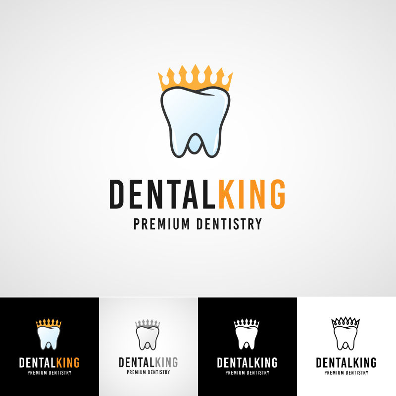 创意矢量王牌牙科诊所概念标志设计