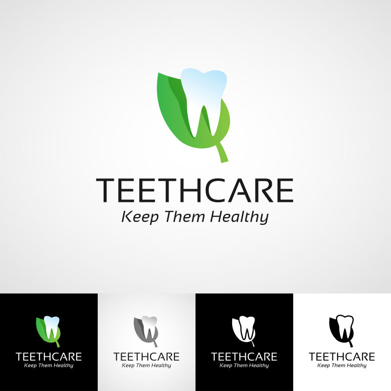 矢量健康保护牙齿概念的标志设计