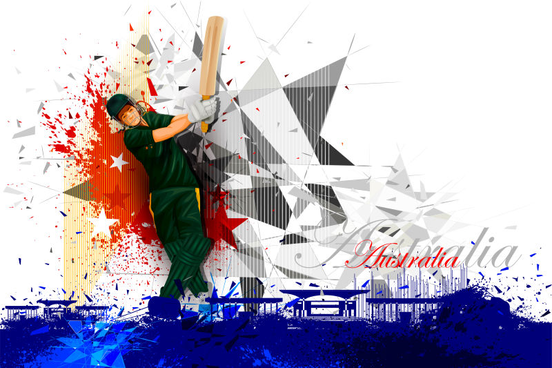 创意矢量澳大利亚的板球运动员