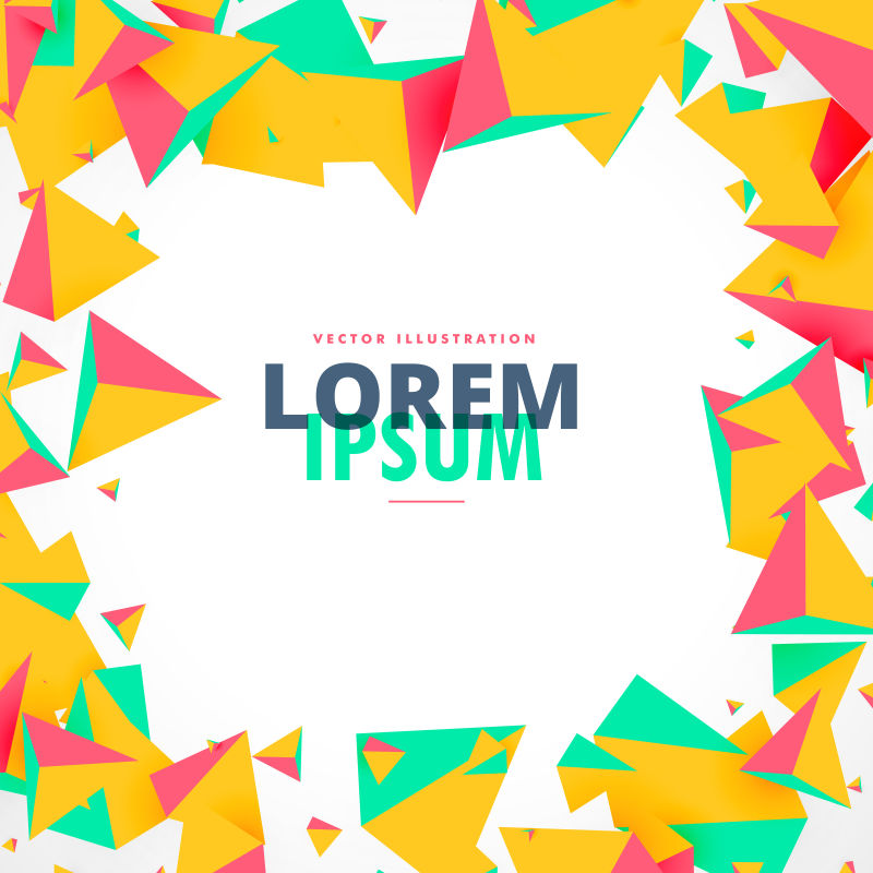 彩色三角形框架矢量背景