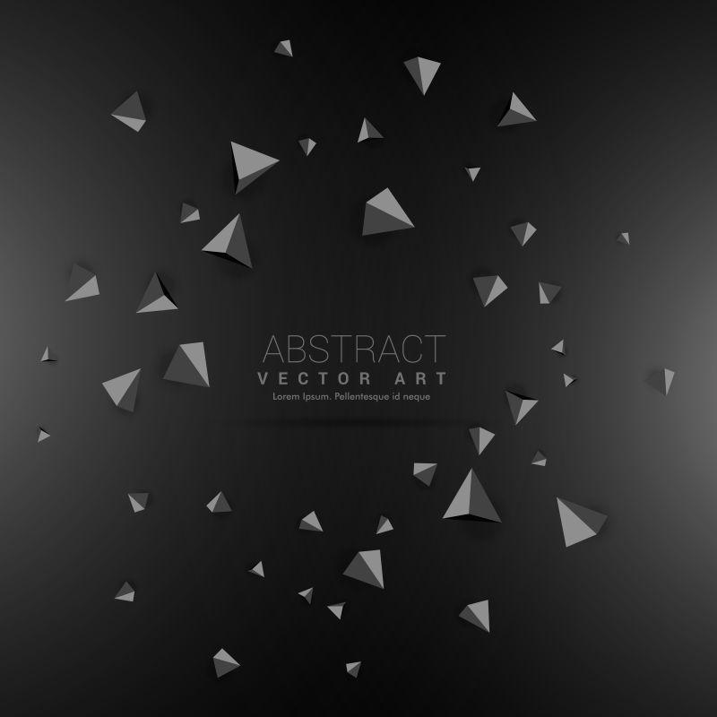 黑色的3D锥体背景矢量设计