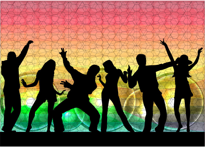 跳舞的人物剪影矢量设计