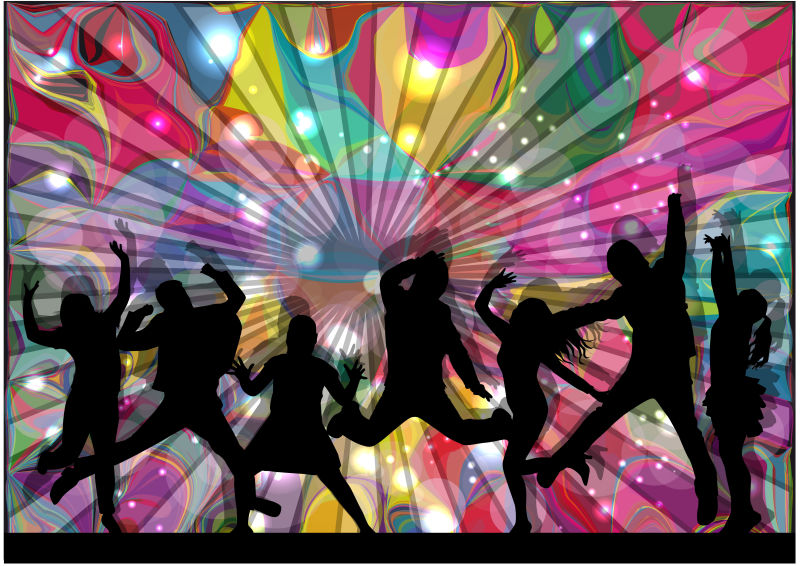 跳舞的人物矢量剪影