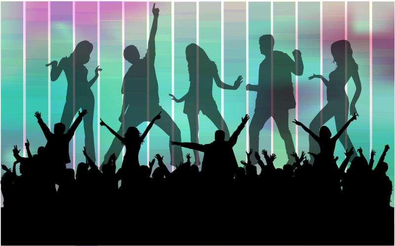 矢量跳舞的人剪影设计