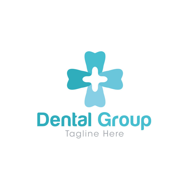 抽象牙齿图形的创意矢量标志 