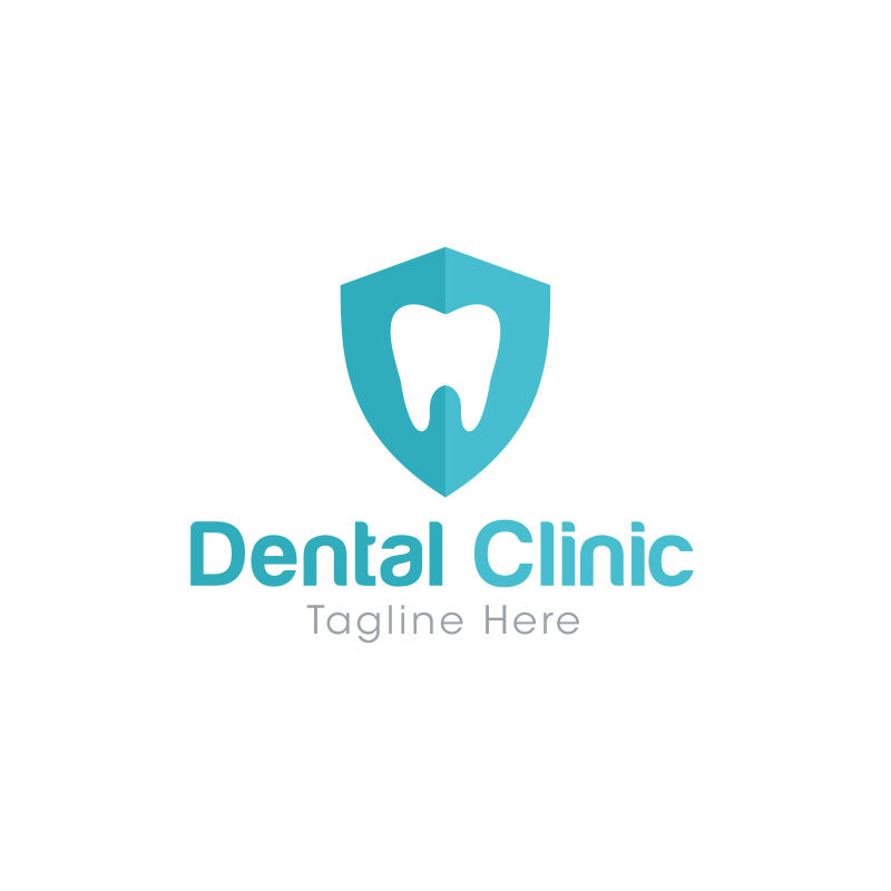 矢量抽象牙科概念的标志设计