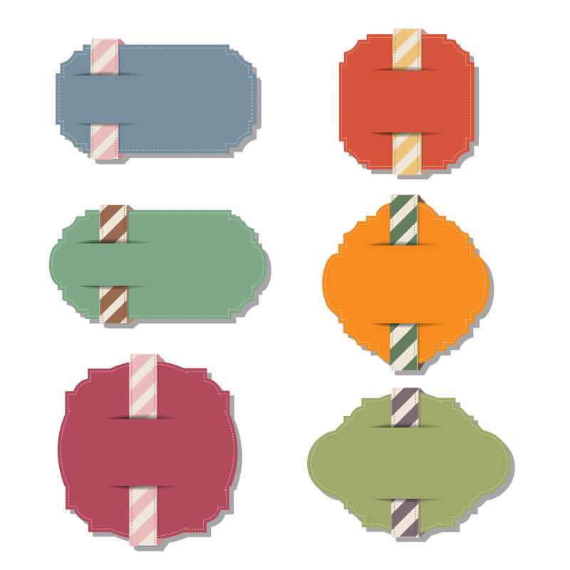 白色背景上的矢量标签集