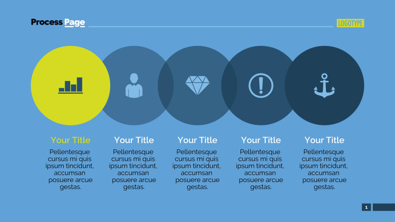 矢量圆形循环过程幻灯片设计