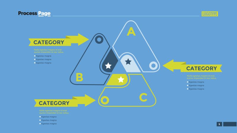 矢量抽象三角形重叠幻灯片设计