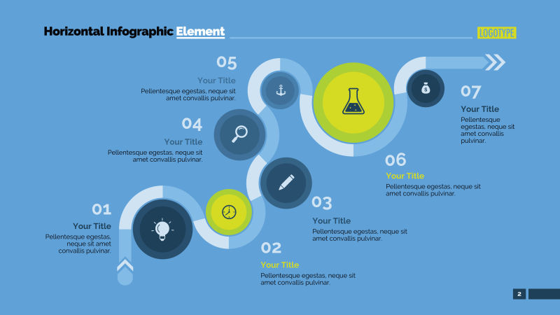 矢量创意布局的蓝色主图幻灯片
