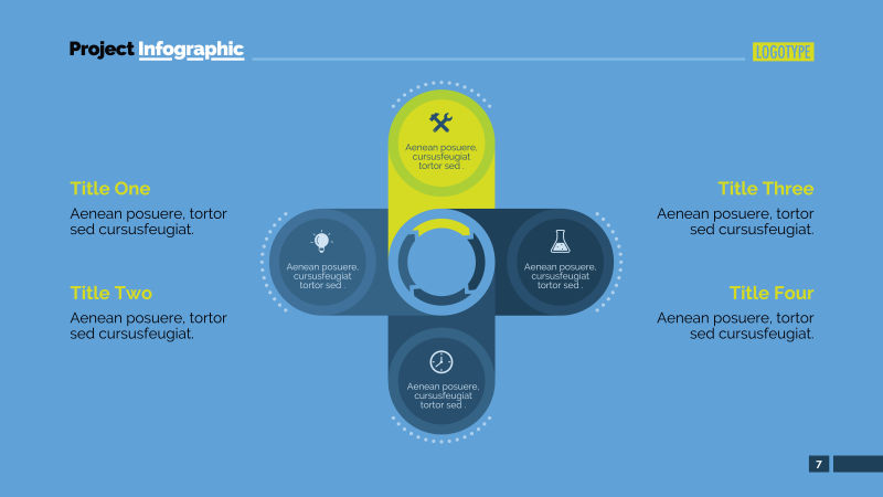 创意矢量四步抽象圆形幻灯片设计