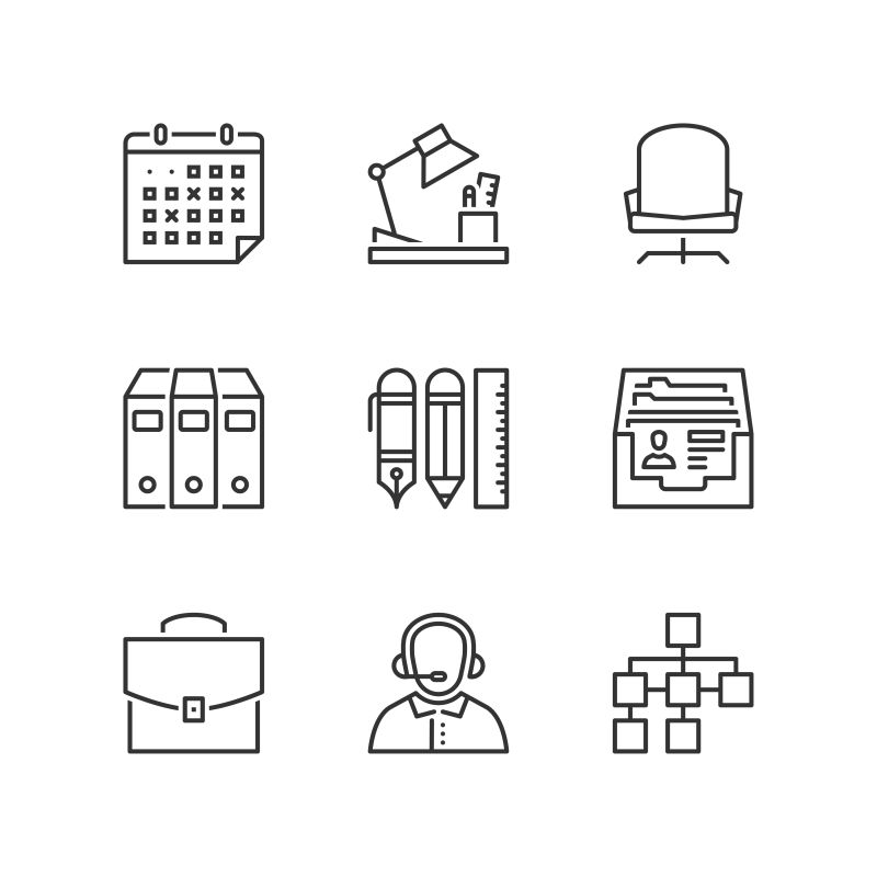 办公室工具图标矢量设计