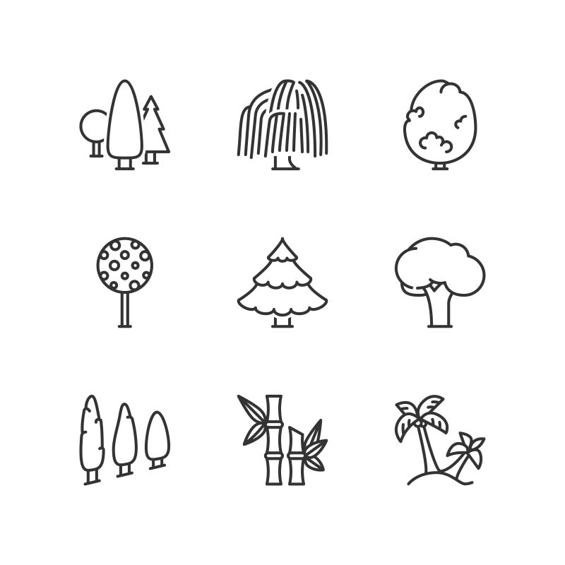 矢量的灌木图案图标