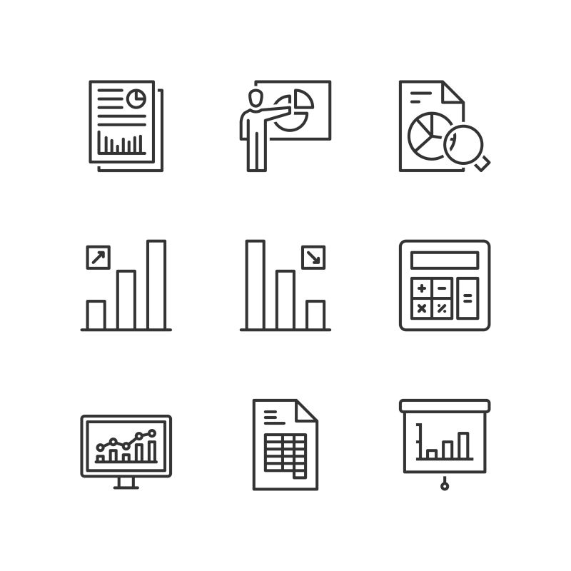 矢量的商业数据演示图标