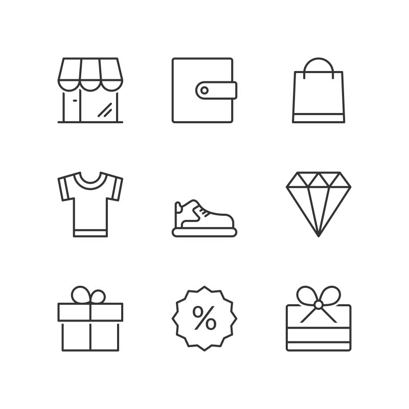 时尚购物图标矢量设计