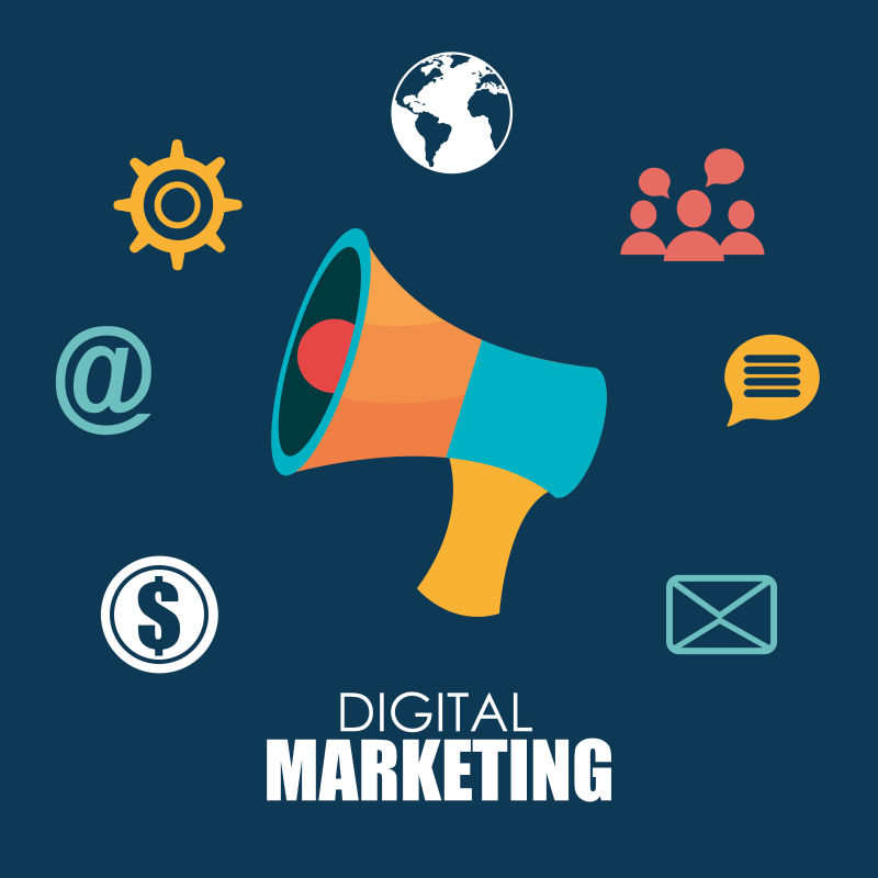 矢量的彩色喇叭图案创意插图