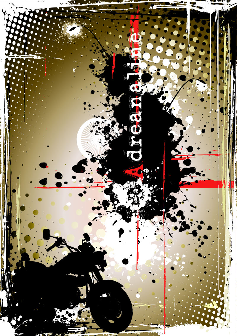 矢量的摩托车海报