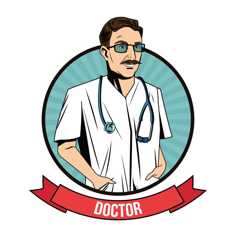 矢量穿制服的医生图标