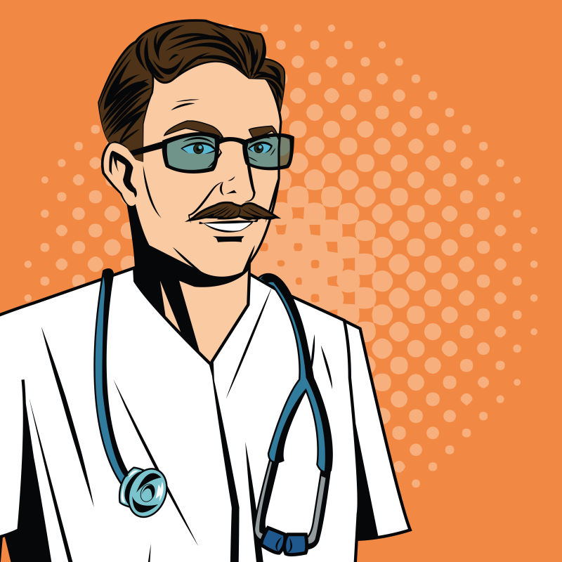 矢量卡通医生插图
