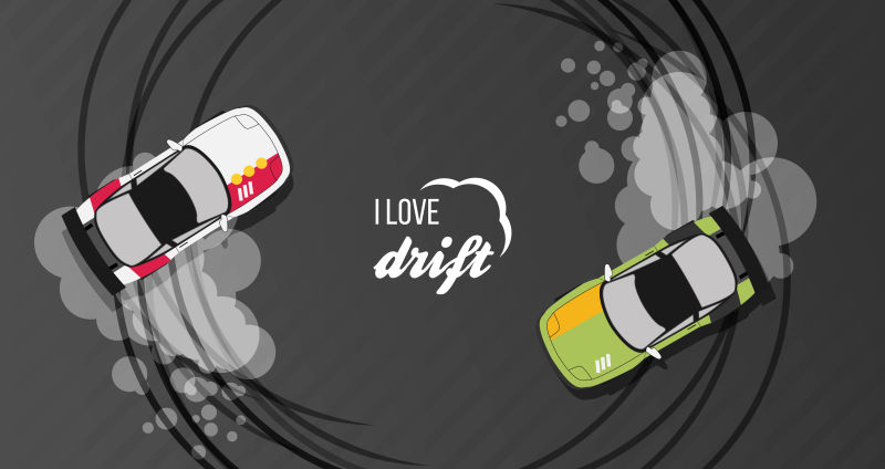 图片 插画 矢量漂移的汽车信息图表