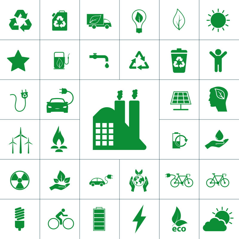 创意生态图标矢量
