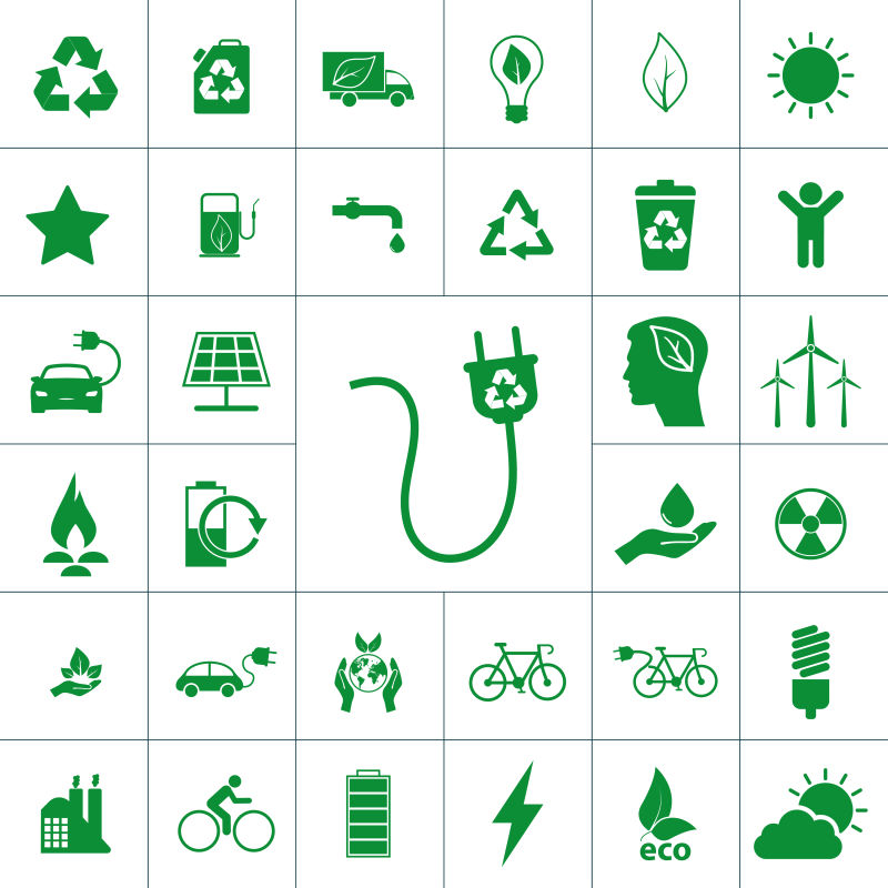 矢量生态创意图标