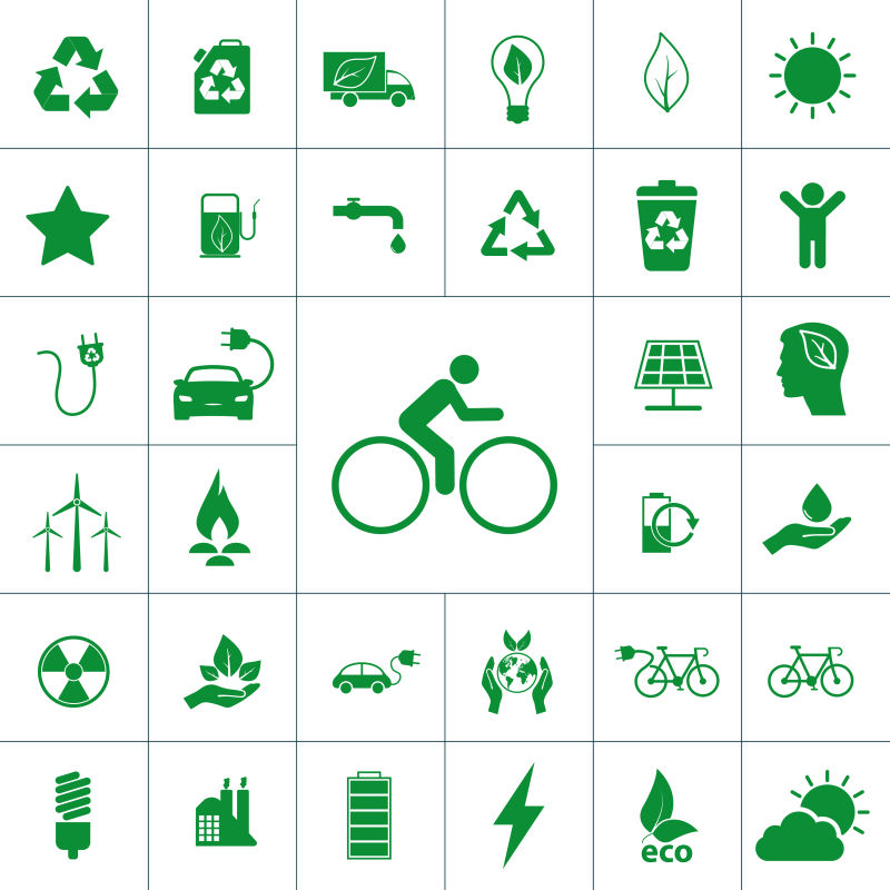 创意矢量生态概念图标设计