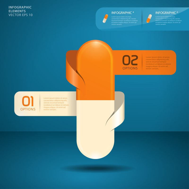 胶囊图案的矢量信息图表设计