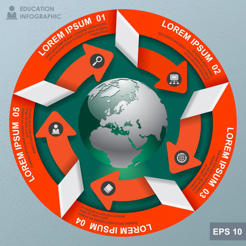 环形的教育主题矢量设计