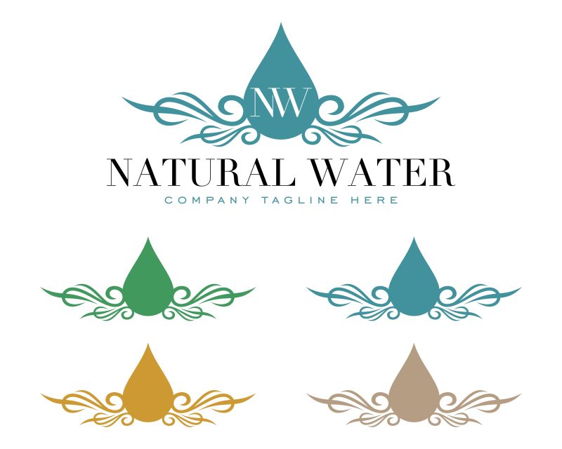 创意矢量水的装饰标志设计